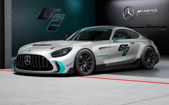 De nieuwe Mercedes-AMG GT2 racewagen wordt voorgesteld: